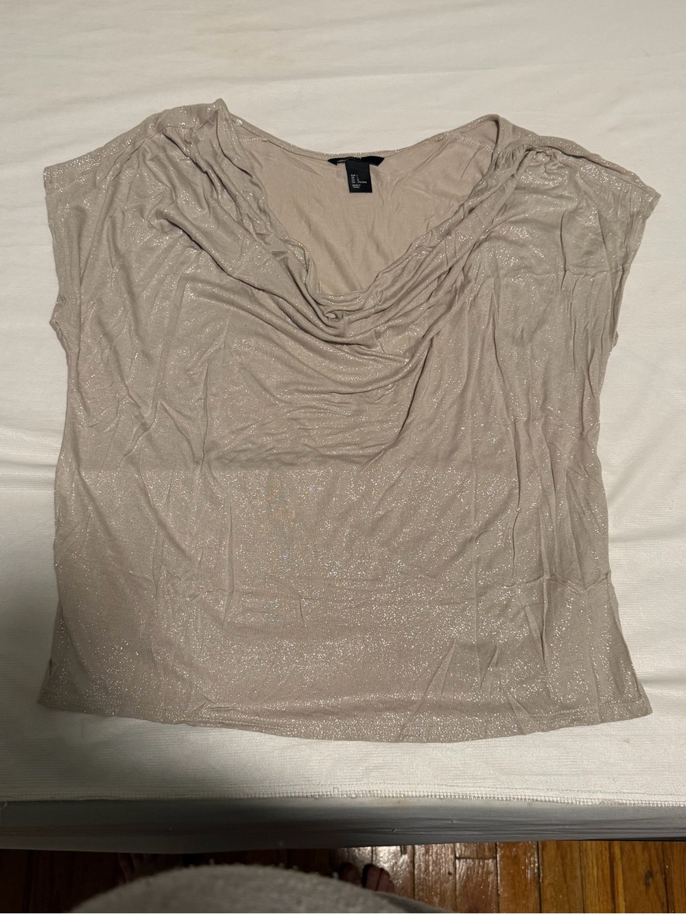 H&M Shimmery Taupe Cowl Neck Camisole